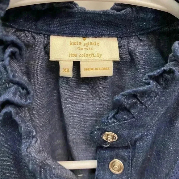 Kate Spade Chambray Ruffle Shirt - Picture 3 of 5